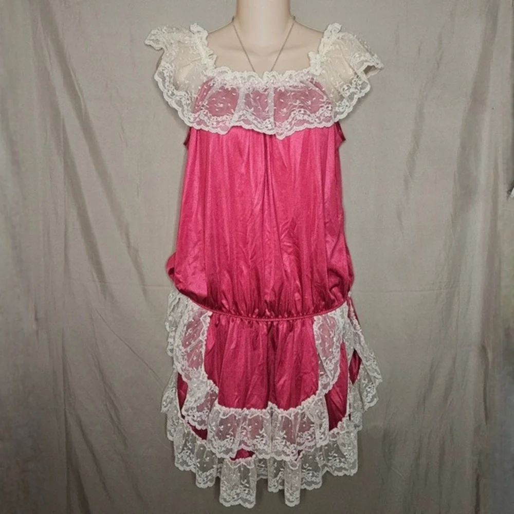 Vintage Satin Lace Lingerie Nightgown‎